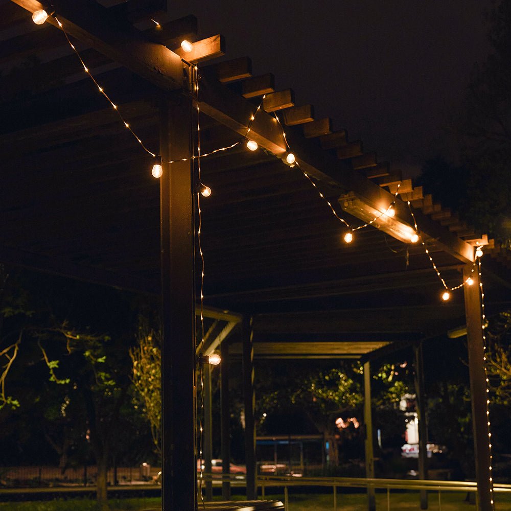 15m Solar Festoon Fairy String Lights with 15 LED Bulbs - LiquidLEDs™ - Festoon String