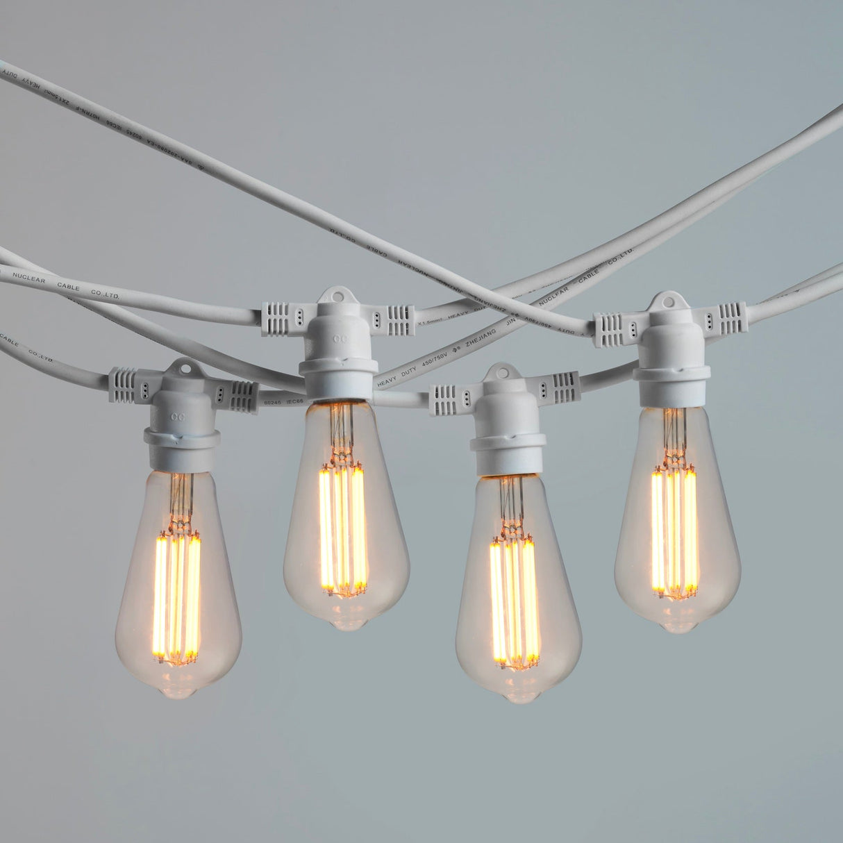 20m White Outdoor Festoon String Lights - LiquidLEDs™ - Festoon String