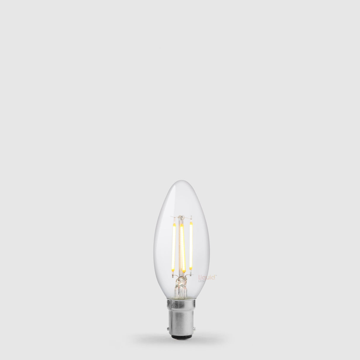 2.5W Candle LED Bulb B15 Clear in Warm White - LiquidLEDs™ - Candle Bulbs