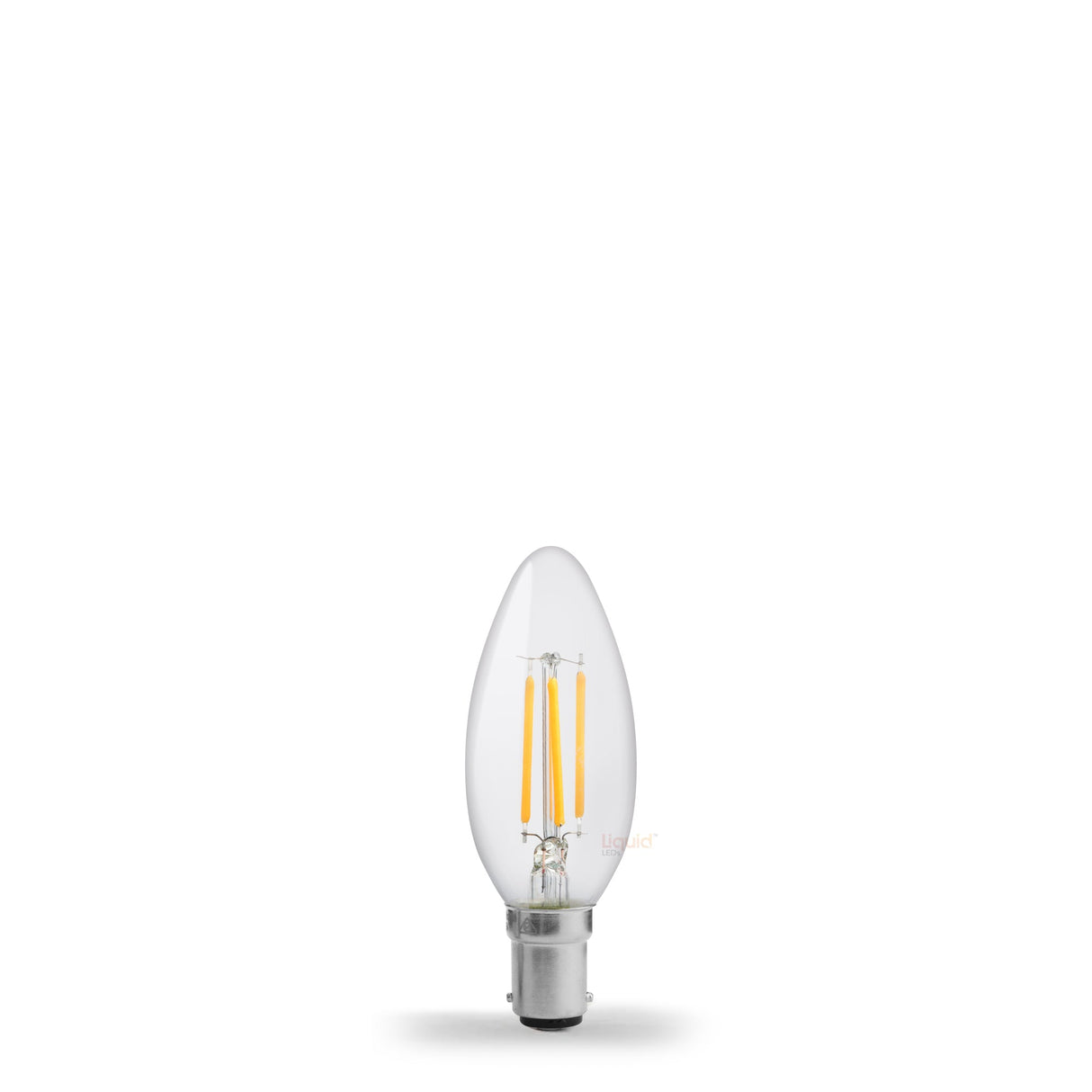 2.5W Candle LED Bulb B15 Clear in Warm White - LiquidLEDs™ - Candle Bulbs