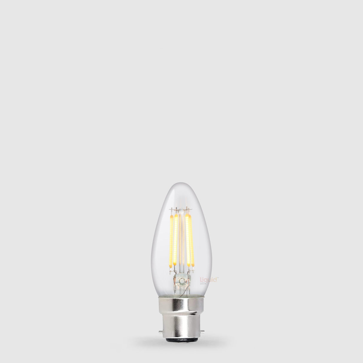 2.5W Candle LED Bulb B22 Clear in Warm White - LiquidLEDs™ - Candle Bulbs
