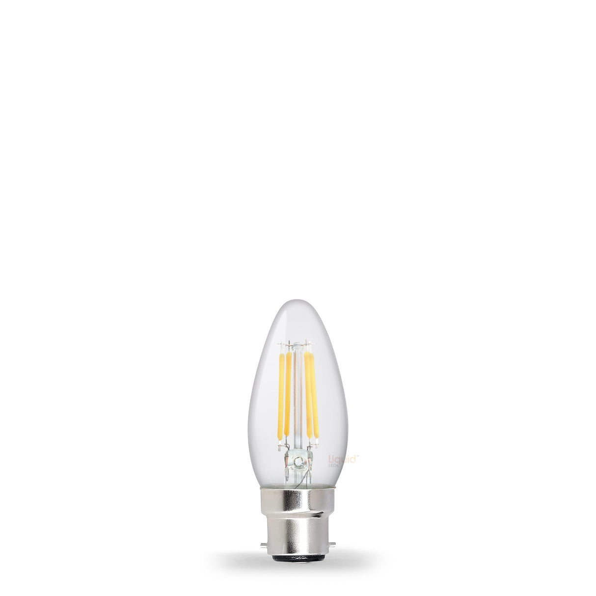 2.5W Candle LED Bulb B22 Clear in Warm White - LiquidLEDs™ - Candle Bulbs