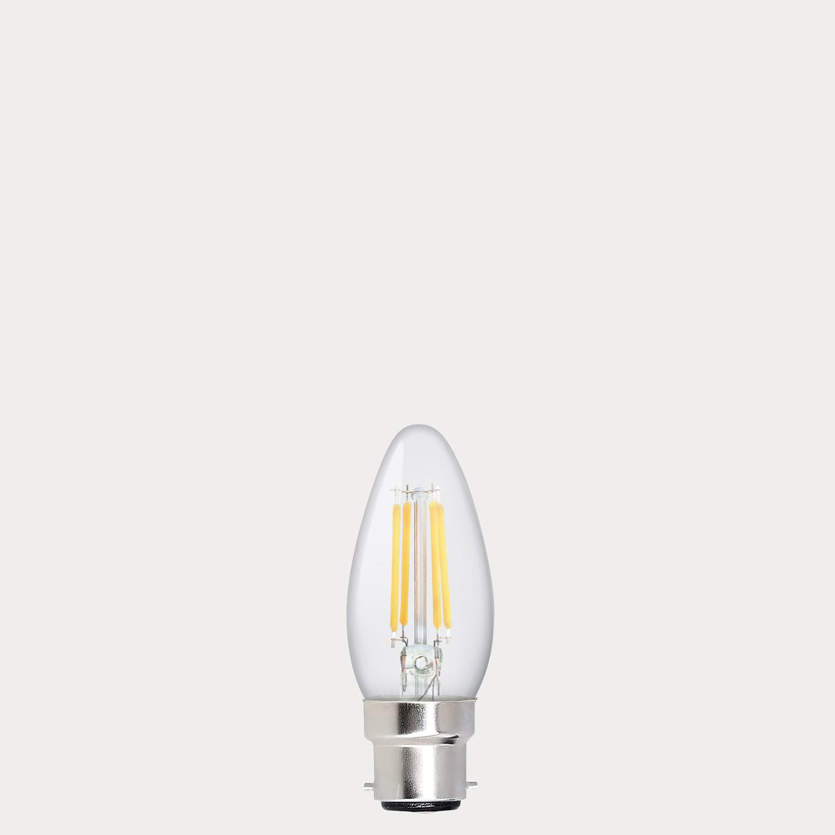 2.5W Candle LED Bulb B22 Clear in Warm White - LiquidLEDs® - Candle Bulbs