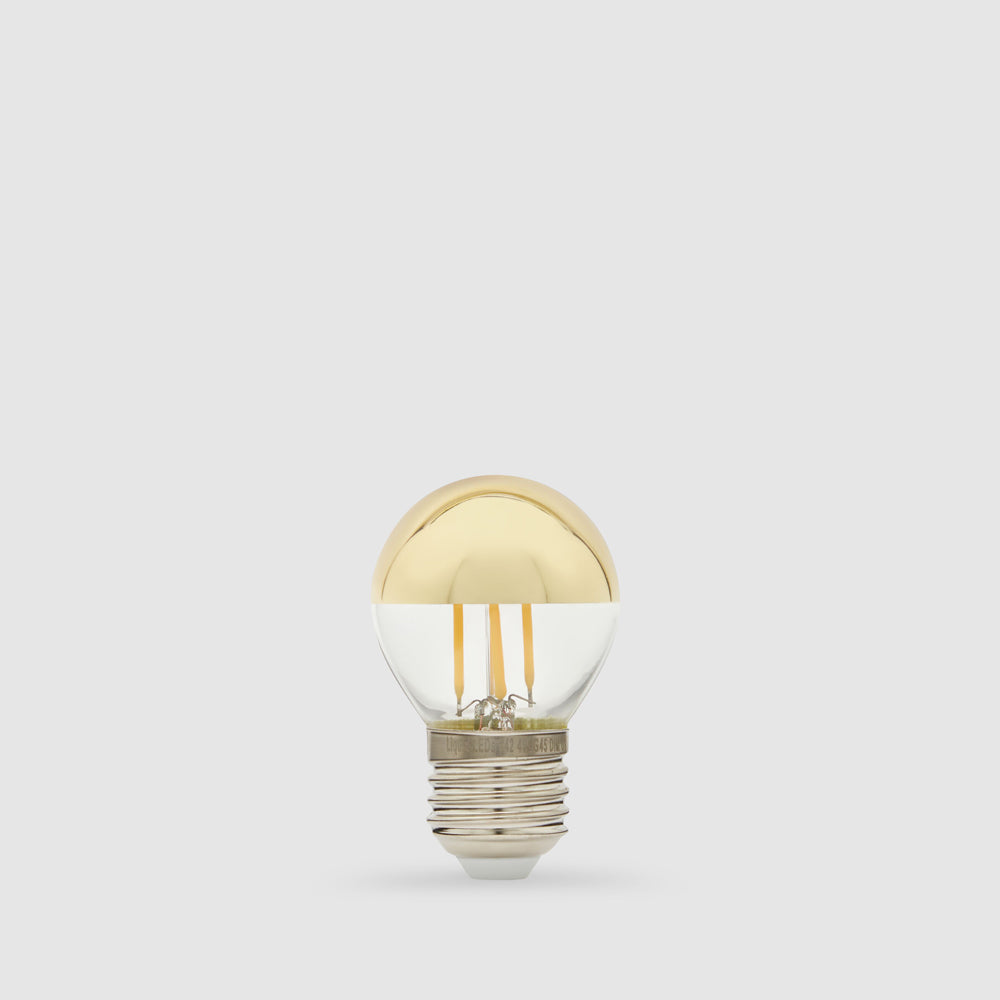 Gold top golf ball size bulb with E27 base LED bulb