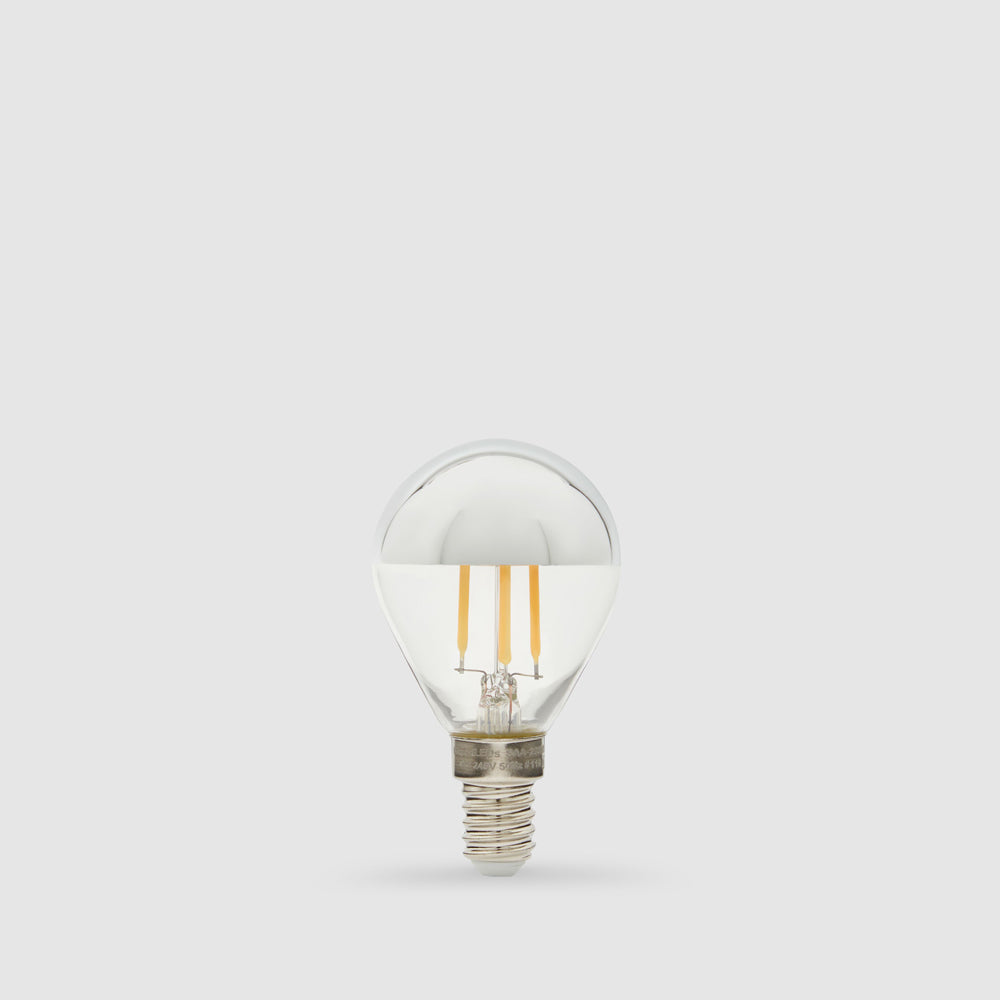 Golf ball size mirror crown LED light bulb E14