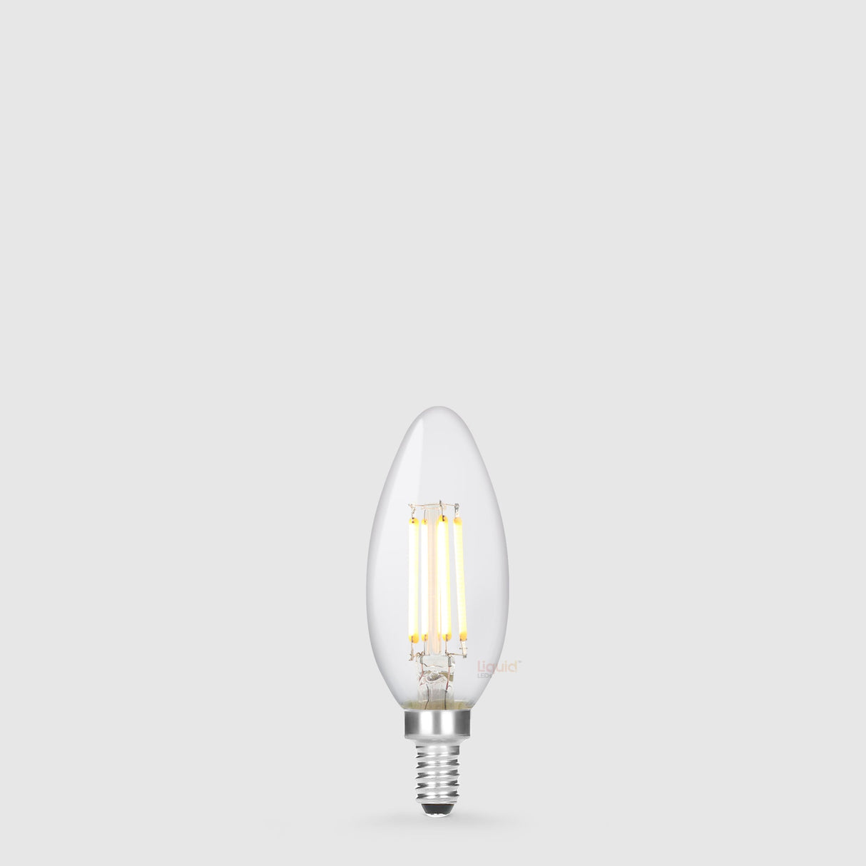 4W 12 Volt DC Candle LED Bulb E12 Clear in Warm White - LiquidLEDs™ - Candle Bulbs