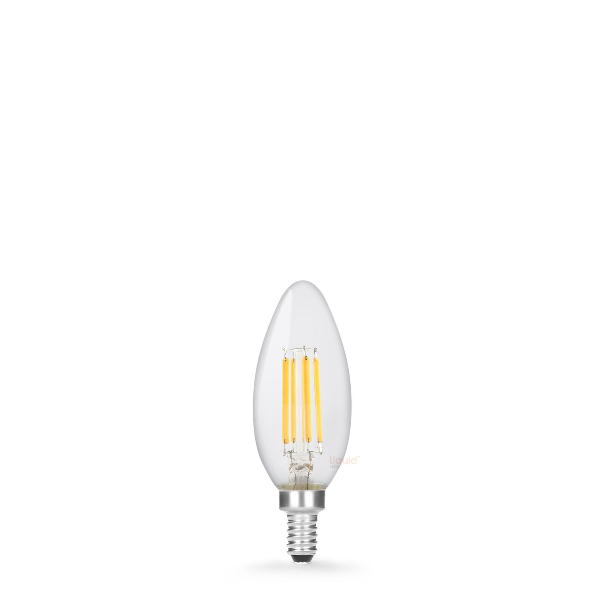 4W 12 Volt DC Candle LED Bulb E12 Clear in Warm White - LiquidLEDs™ - Candle Bulbs