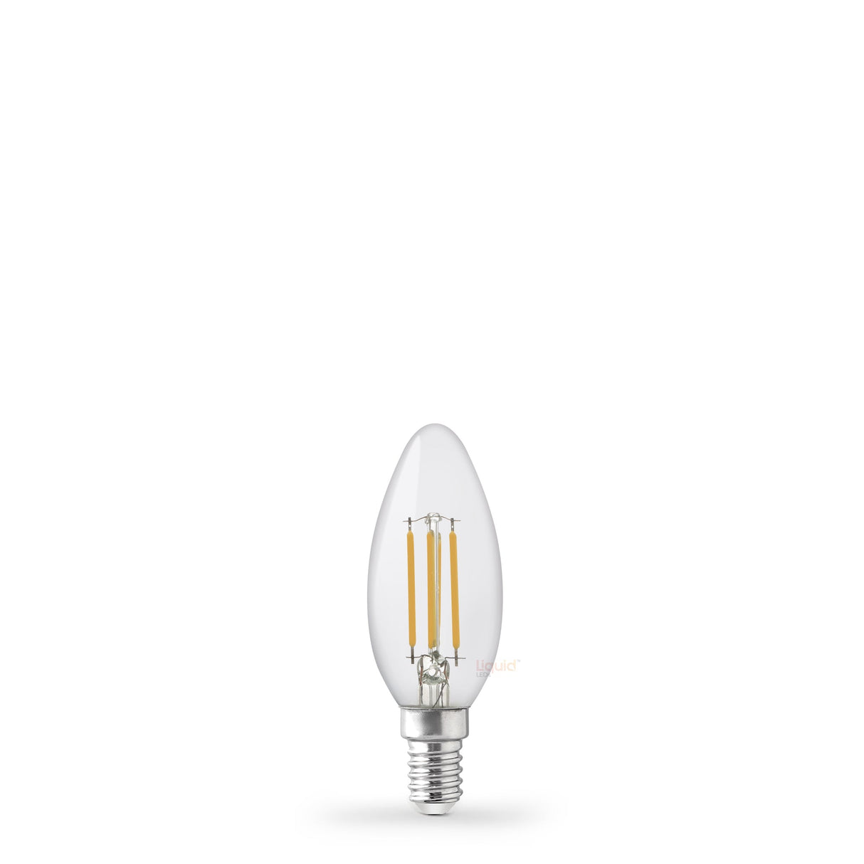 4W Candle LED Bulb E14 Clear in Natural White - LiquidLEDs™ - Candle Bulbs
