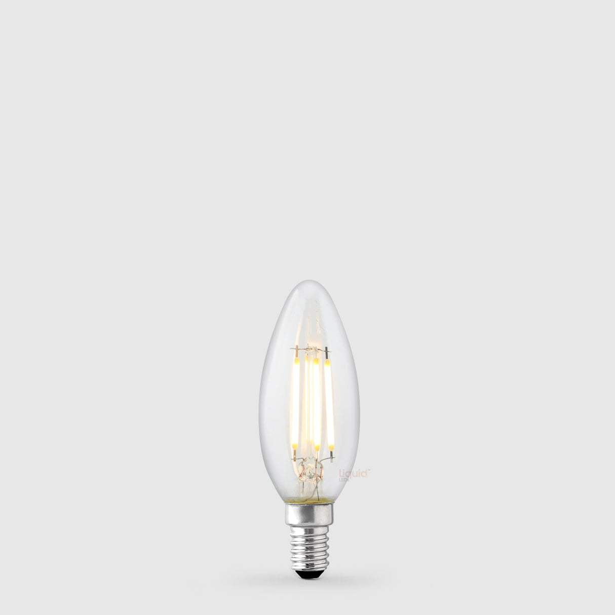 4W Candle LED Bulb E14 Clear in Soft White - LiquidLEDs™ - Candle Bulbs