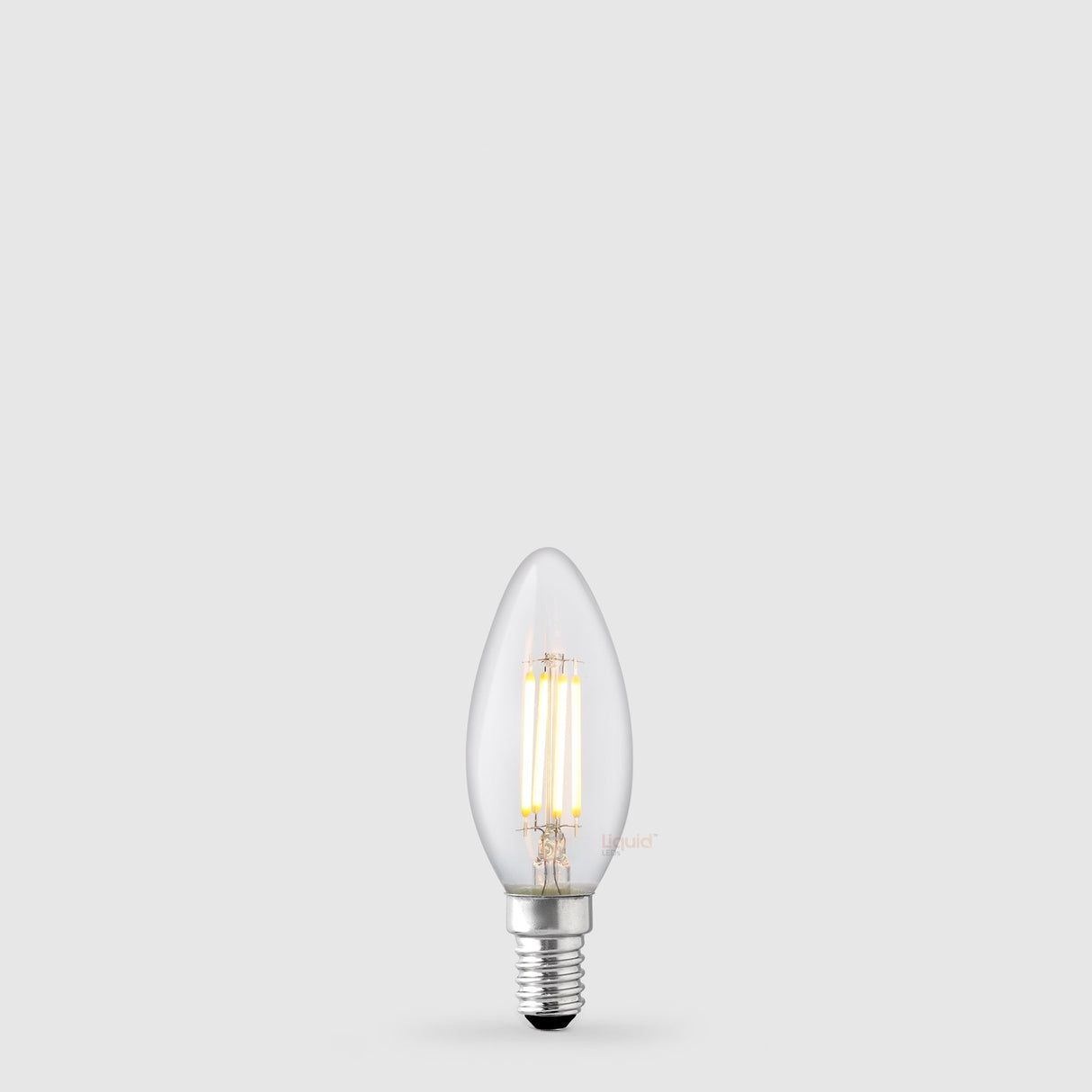 4W Candle LED Bulb E14 Clear in Warm White - LiquidLEDs™ - Candle Bulbs