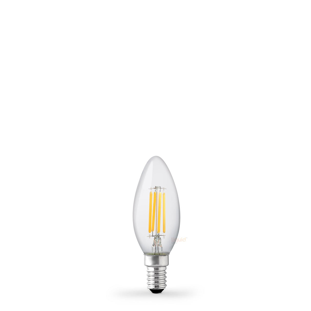 4W Candle LED Bulb E14 Clear in Warm White - LiquidLEDs™ - Candle Bulbs