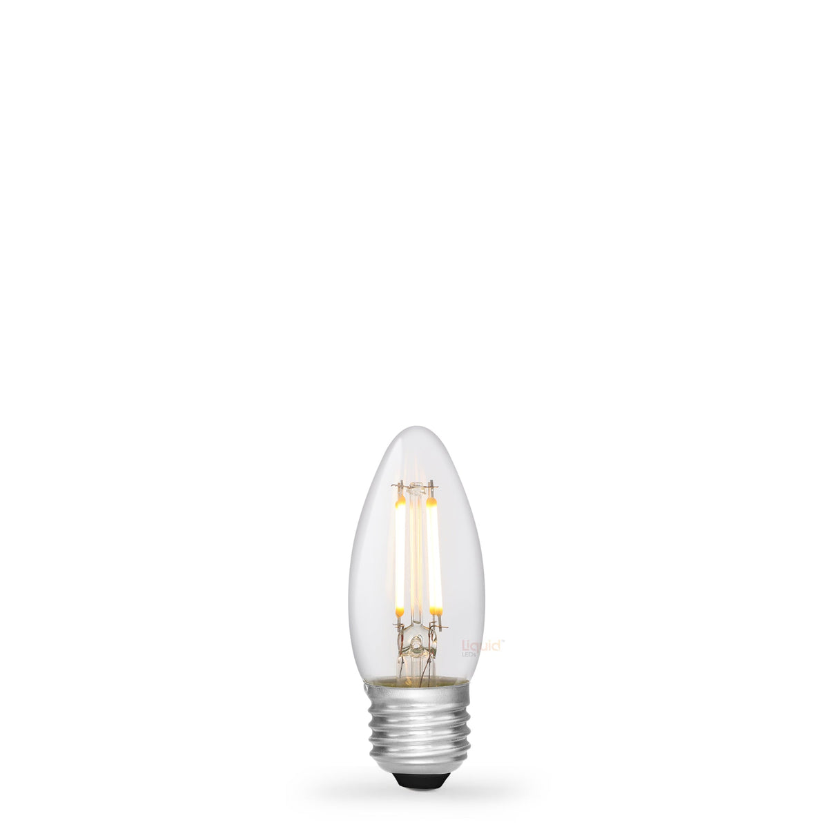 4W Candle LED Bulb E27 Clear in Warm White - LiquidLEDs™ - Candle Bulbs
