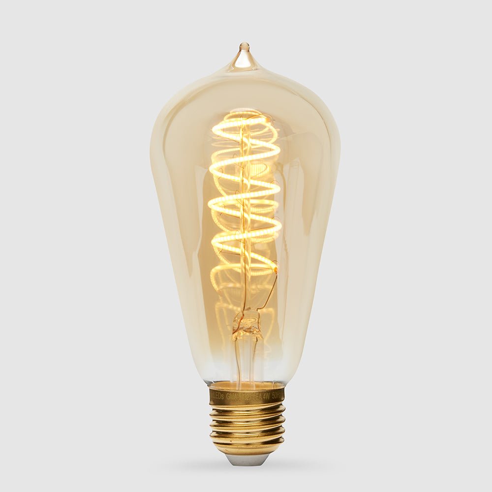 4W Edison Spiral LED Bulb E27 in Ultra Warm - LiquidLEDs™ - Edison Bulbs