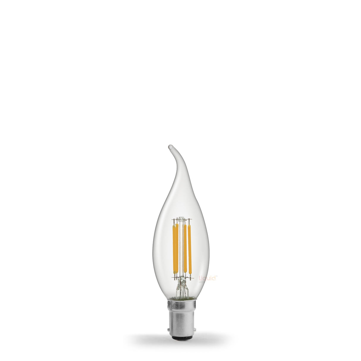 4W Flame Tip Candle LED Bulb B15 Clear in Warm White - LiquidLEDs™ - Candle Bulbs