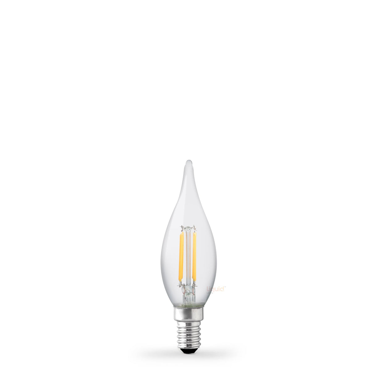 4W Flame Tip Candle LED Bulb E14 Clear in Warm White - LiquidLEDs™ - Candle Bulbs