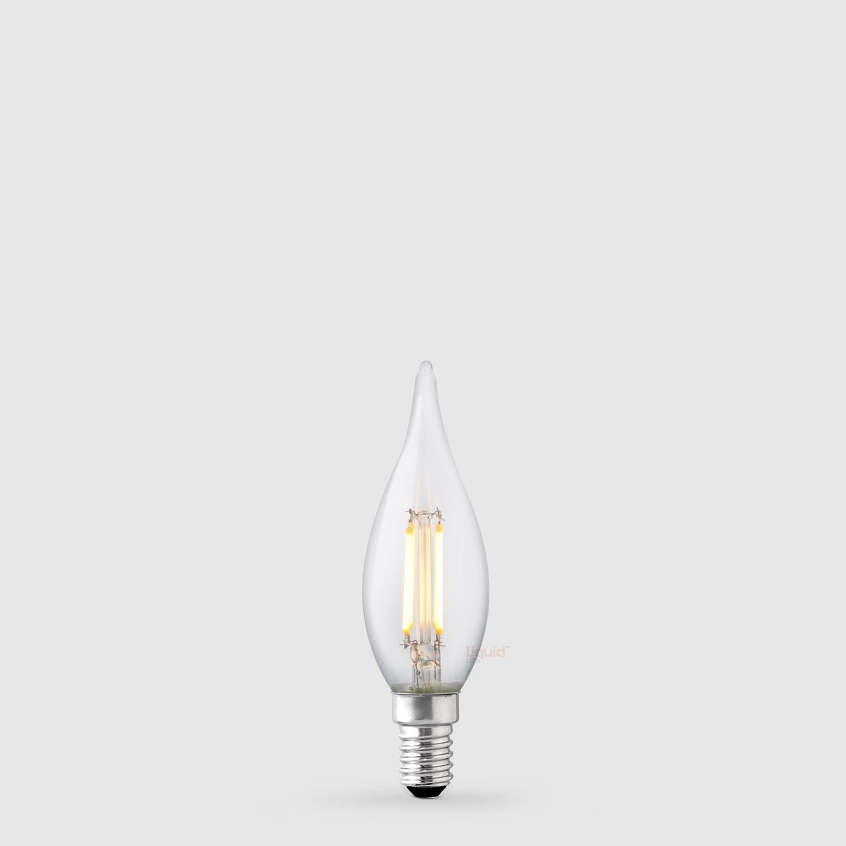 4W Flame Tip Candle LED Bulb E14 Clear in Warm White - LiquidLEDs™ - Candle Bulbs