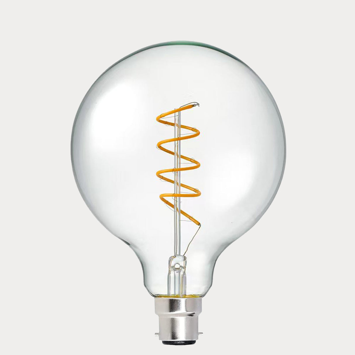 4W G125 Spiral LED Bulb B22 in Extra Warm - LiquidLEDs® - Globe Bulbs