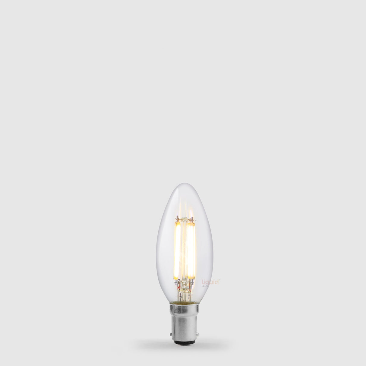 5.5W Candle LED Bulb B15 Clear in Warm White - LiquidLEDs™ - Candle Bulbs