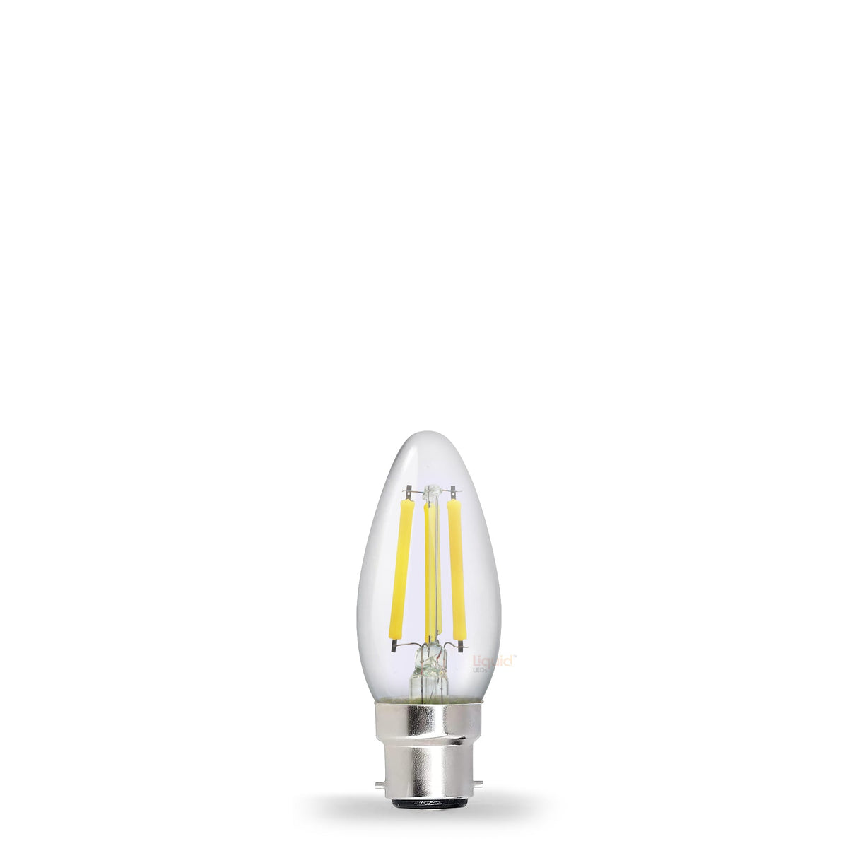 5.5W Candle LED Bulb B22 Clear in Warm White - LiquidLEDs™ - Candle Bulbs