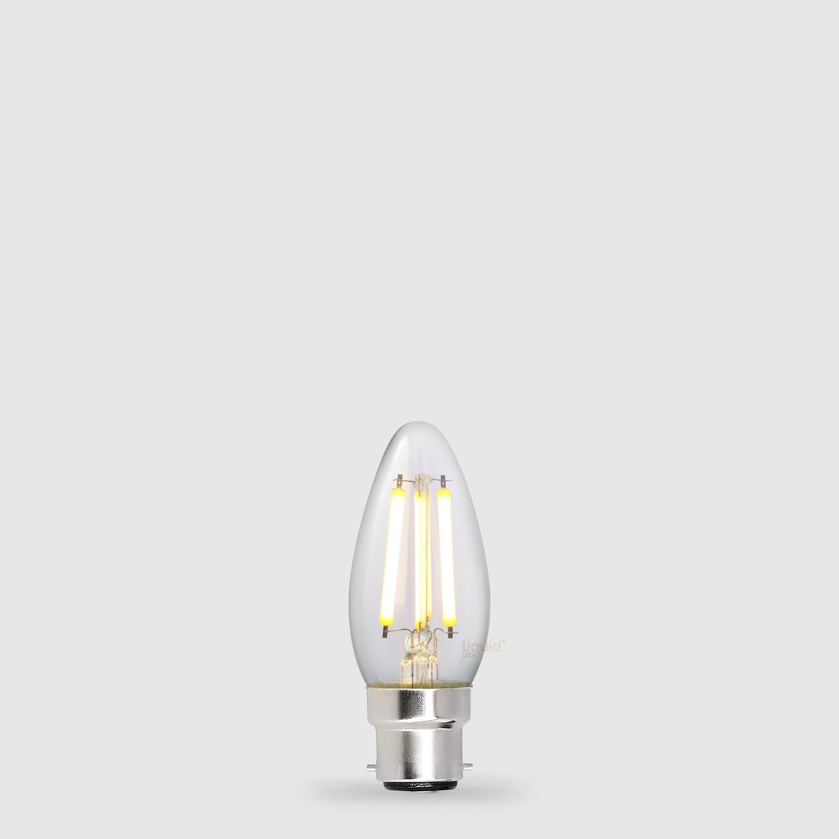 5.5W Candle LED Bulb B22 Clear in Warm White - LiquidLEDs™ - Candle Bulbs