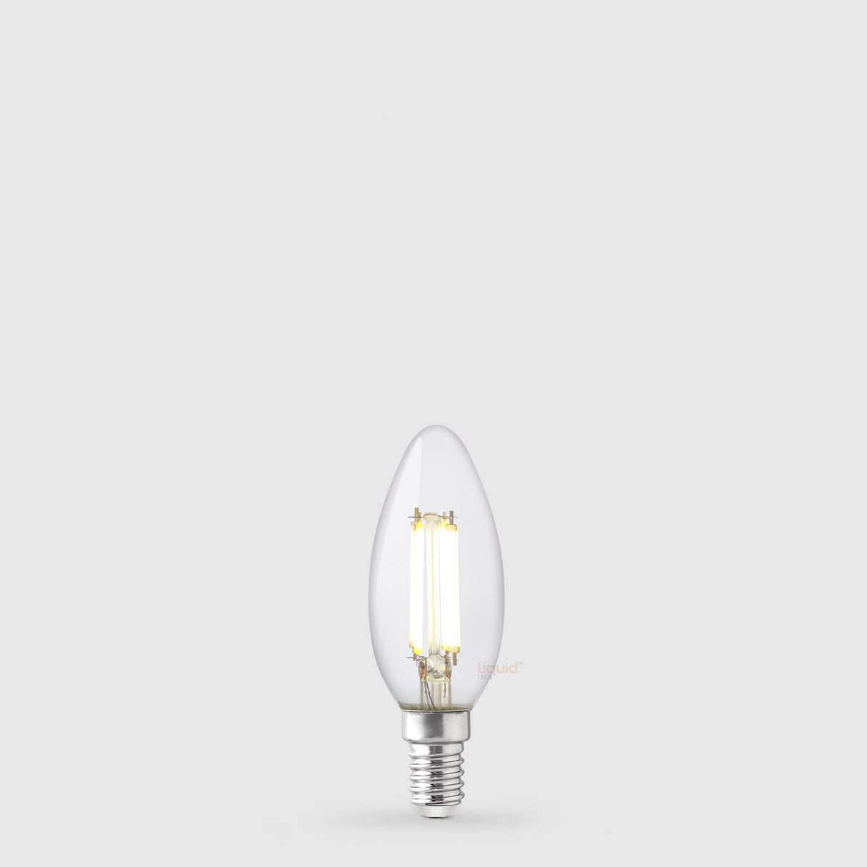 5.5W Candle LED Bulb E14 Clear in Natural White - LiquidLEDs™ - Candle Bulbs