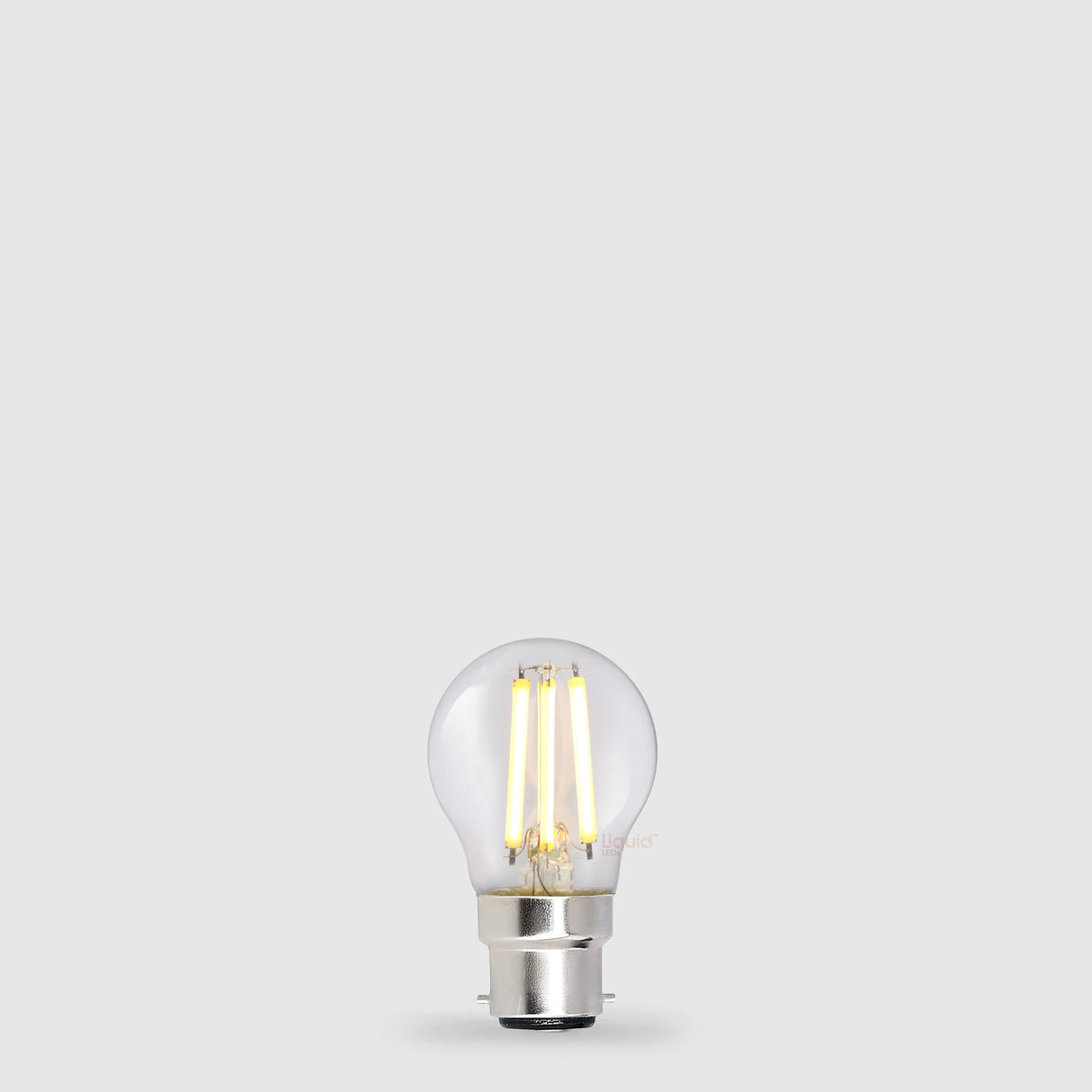 5.5W Fancy Round LED Bulb B22 Clear in Warm White - LiquidLEDs™ - Fancy Round