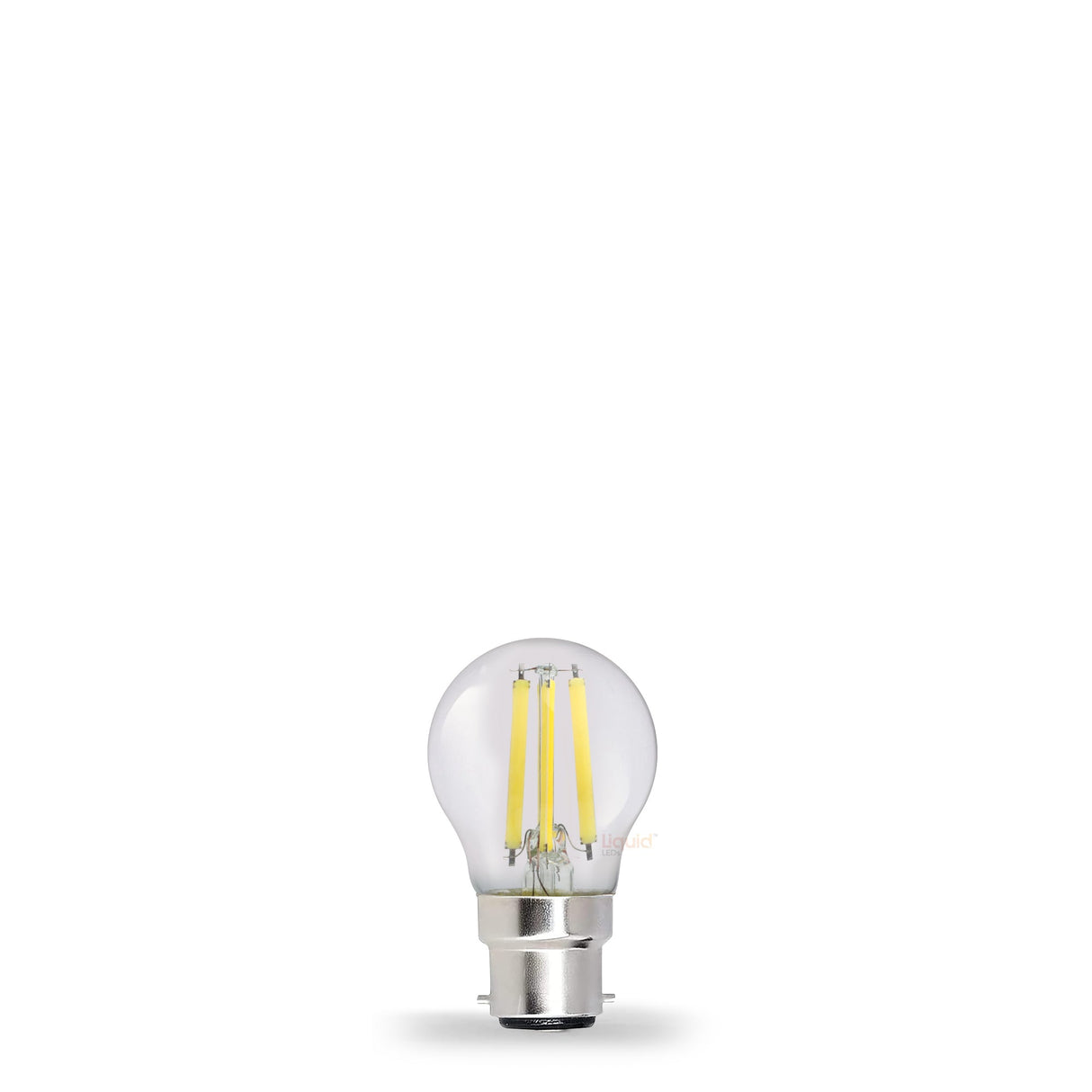 5.5W Fancy Round LED Bulb B22 Clear in Warm White - LiquidLEDs™ - Fancy Round