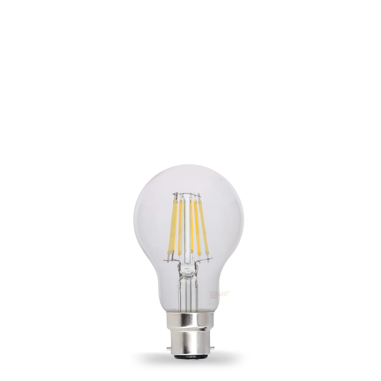 8W 12 - 24 Volt AC/DC GLS LED Bulb B22 Clear in Natural White - LiquidLEDs™ - Traditional Bulbs