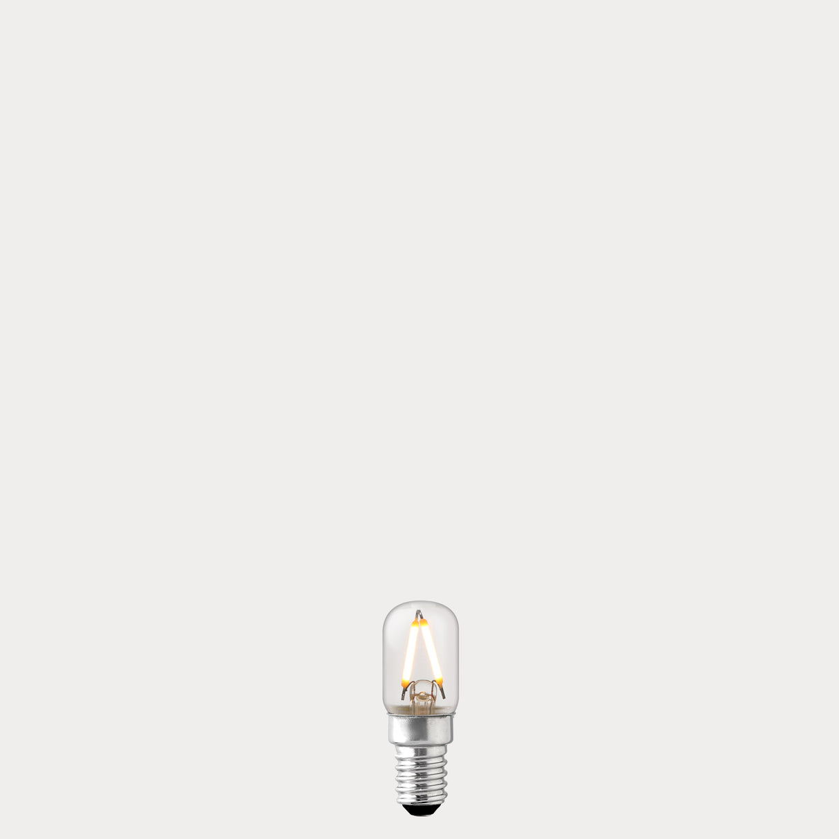 Dulora 2W Pilot LED Light Bulb E14 in Warm White filaments glowing