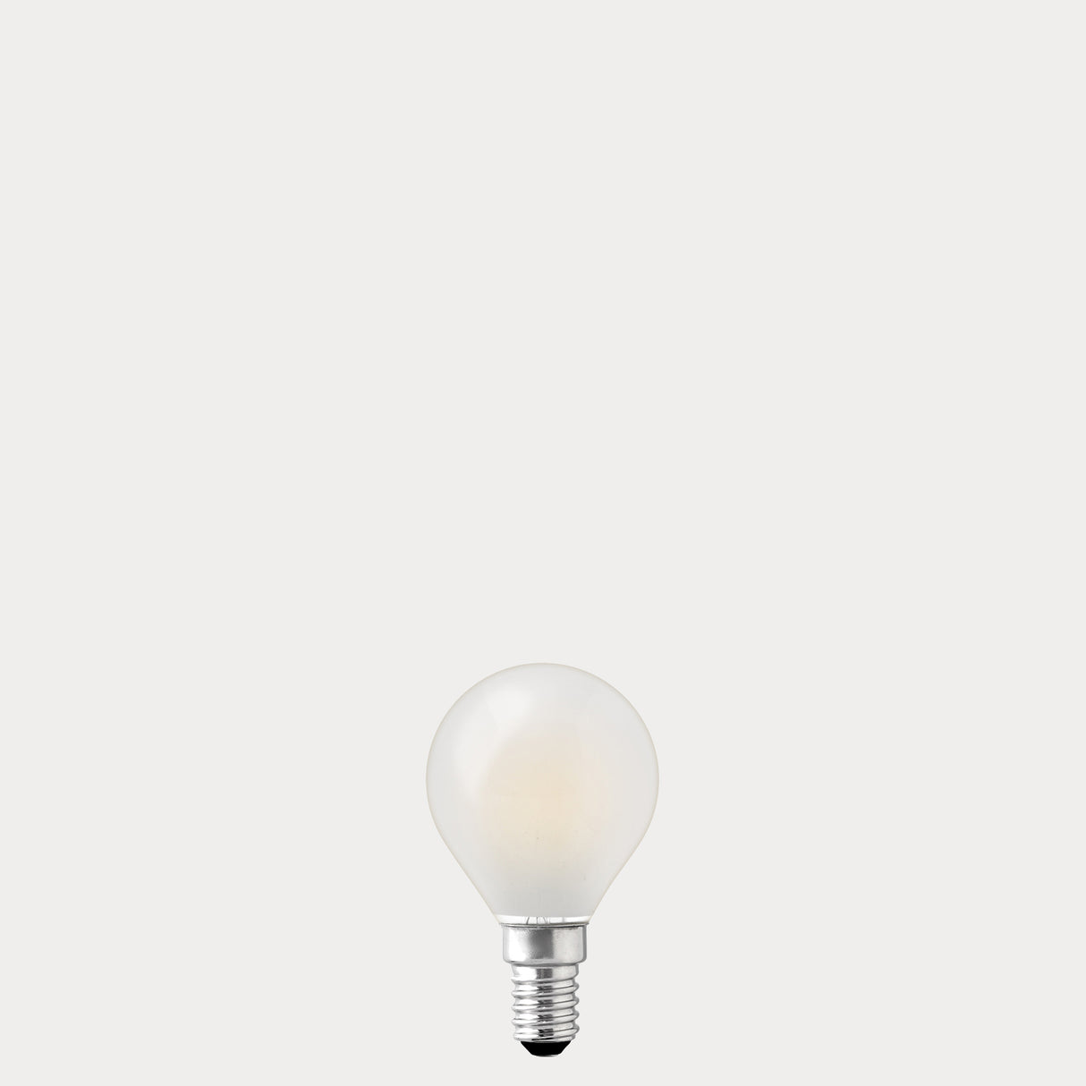 Dulora 4W Fancy Round LED Bulb E14 Frost in Soft White unlit showing matte diffused glass