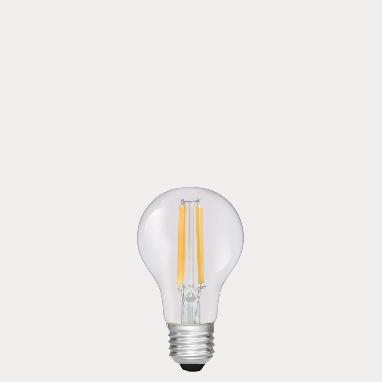 Dulora 6.5W GLS LED Bulb E27 Clear in Warm White unlit with visible filaments