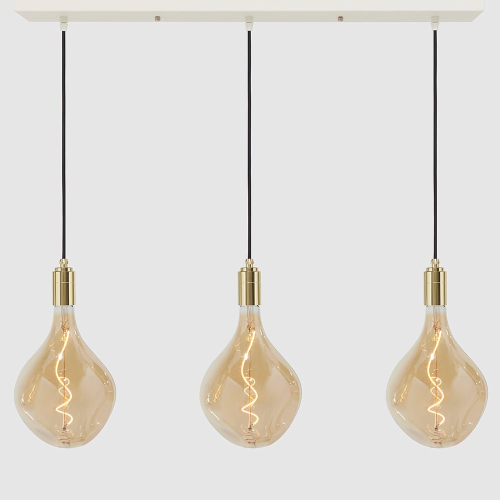 Linear Three Light Pendant + Designer 180mm Amber - LiquidLEDs™ - Ceiling Lights