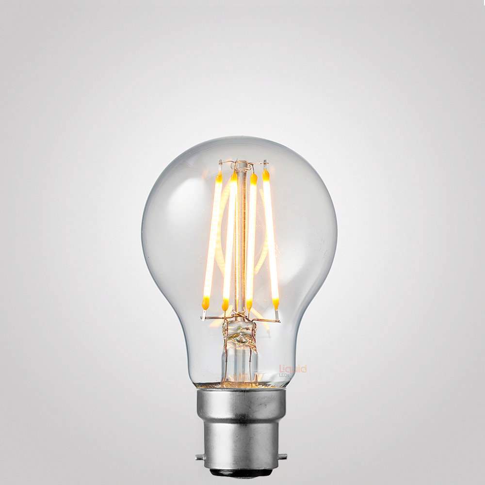 10W GLS LED Bulb B22 Clear in Soft White - LiquidLEDs™ - Traditional Bulbs