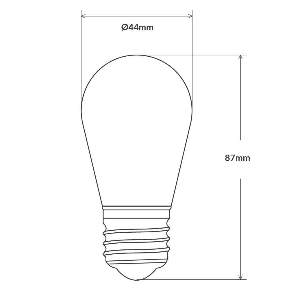 1/2W 24 Volt S14 Shatterproof LED Bulb E27 - LiquidLEDs™ - Edison Bulbs