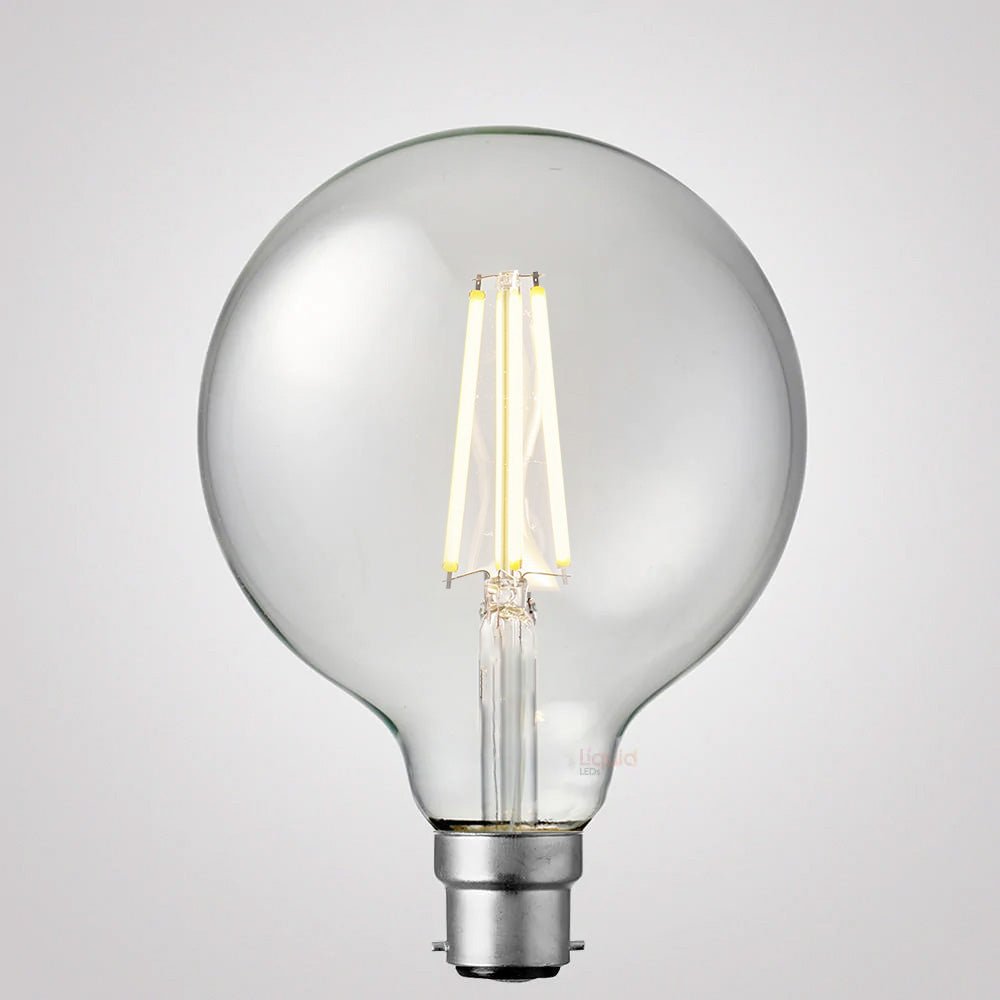 12W G125 LED Globe B22 Clear in Soft White - LiquidLEDs™ - Globe Bulbs