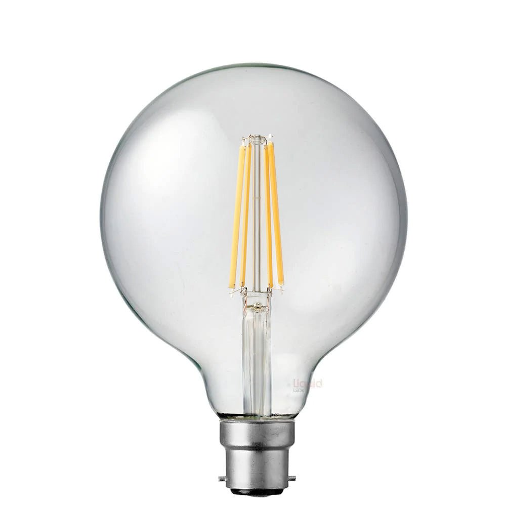 12W G125 LED Globe B22 Clear in Soft White - LiquidLEDs™ - Globe Bulbs
