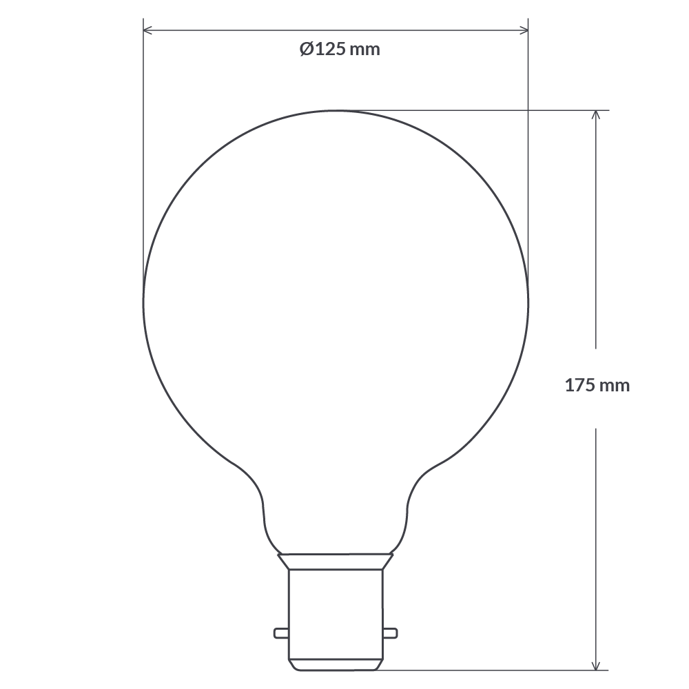 12W G125 LED Globe B22 Matte Finish in Soft White - LiquidLEDs™ - Globe Bulbs