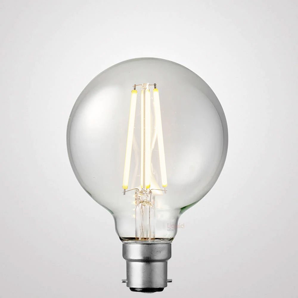 12W G95 LED Globe B22 Clear in Soft White - LiquidLEDs™ - Globe Bulbs