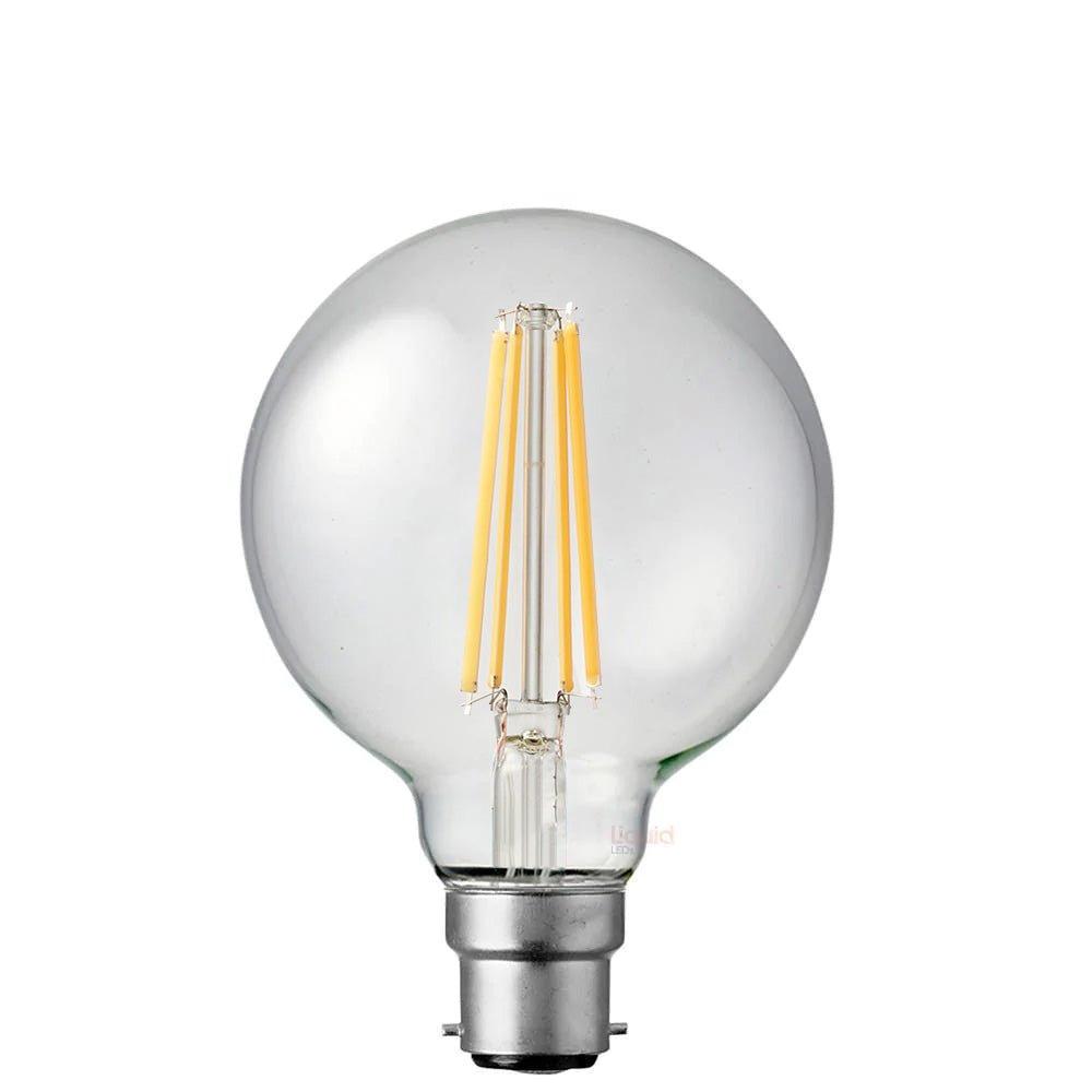 12W G95 LED Globe B22 Clear in Soft White - LiquidLEDs™ - Globe Bulbs