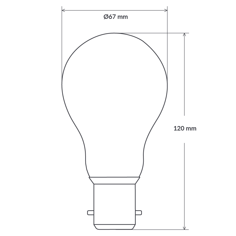 12W GLS LED Bulb B22 Clear in Natural White - LiquidLEDs™ - Traditional Bulbs