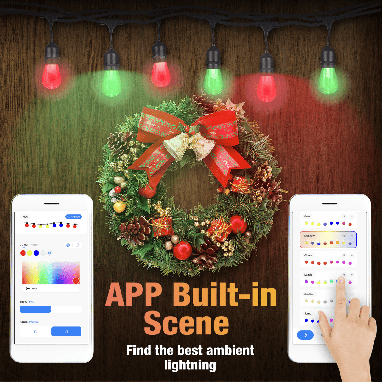 15m Smart Festoon String Lights with 15 LED Bulbs - LiquidLEDs™ - Festoon String