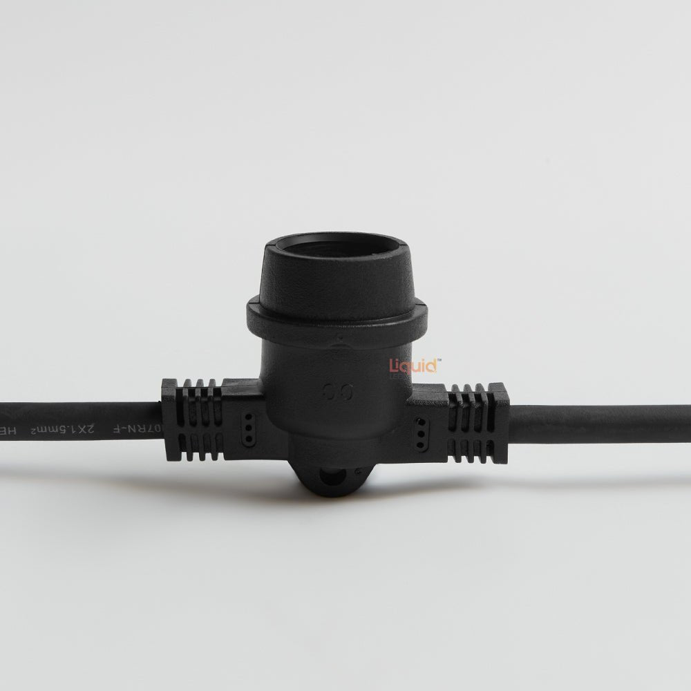 20m Black Outdoor Festoon String Lights - LiquidLEDs™ - Festoon String