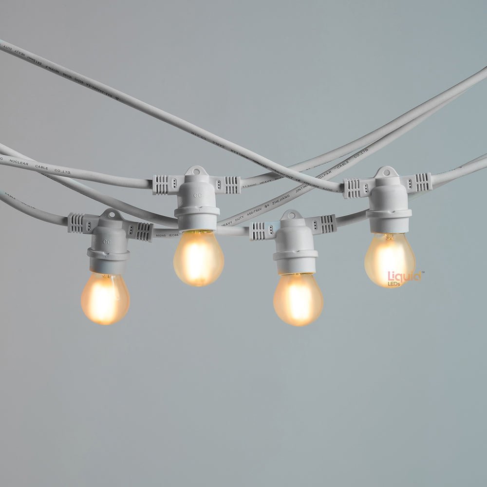 20m White Outdoor Festoon String Lights - LiquidLEDs™ - Festoon String