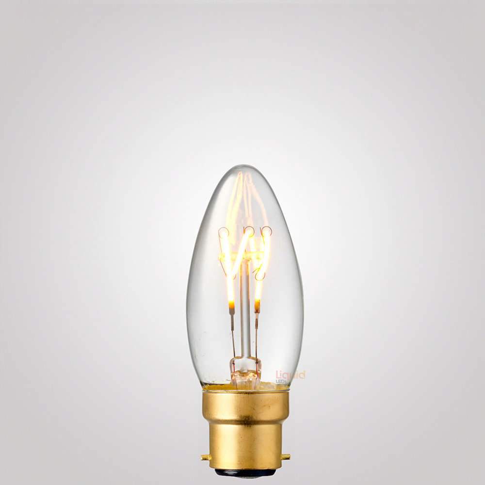 3W Candle Tre Loop LED Bulb B22 in Extra Warm - LiquidLEDs™ - Candle Bulbs