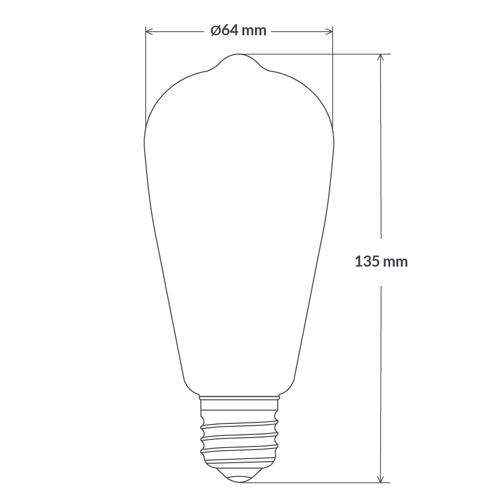 4.2W Edison LED Bulb E27 in Extra Warm - LiquidLEDs™ - Edison Bulbs