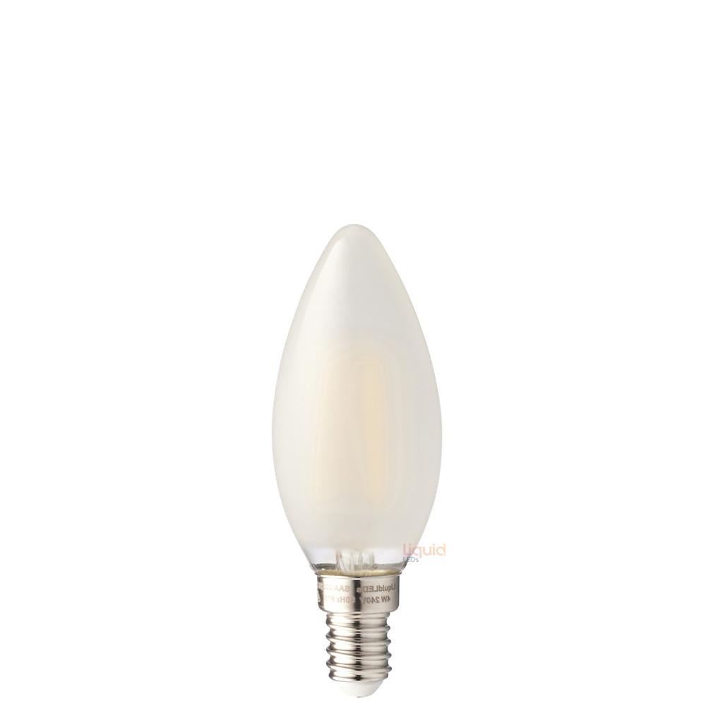 4W Candle LED Bulb E14 Frost in Natural White - LiquidLEDs™ - Candle Bulbs