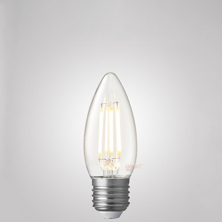 4W Candle LED Bulb E27 Clear in Soft White - LiquidLEDs™ - Candle Bulbs