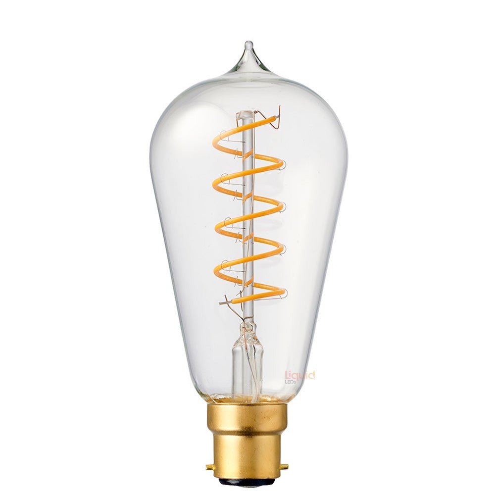 4W Edison Spiral LED Bulb B22 in Extra Warm - LiquidLEDs™ - Edison Bulbs