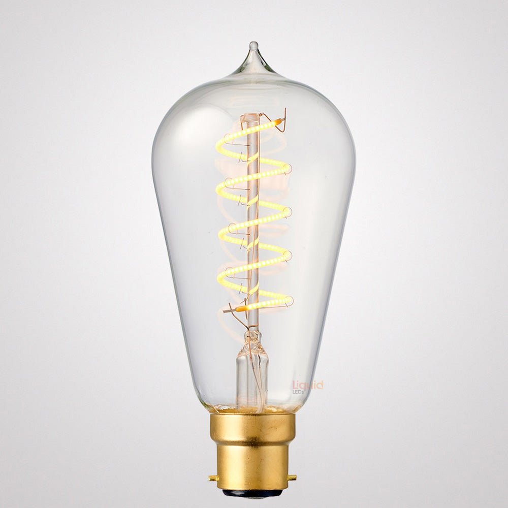 4W Edison Spiral LED Bulb B22 in Extra Warm - LiquidLEDs™ - Edison Bulbs