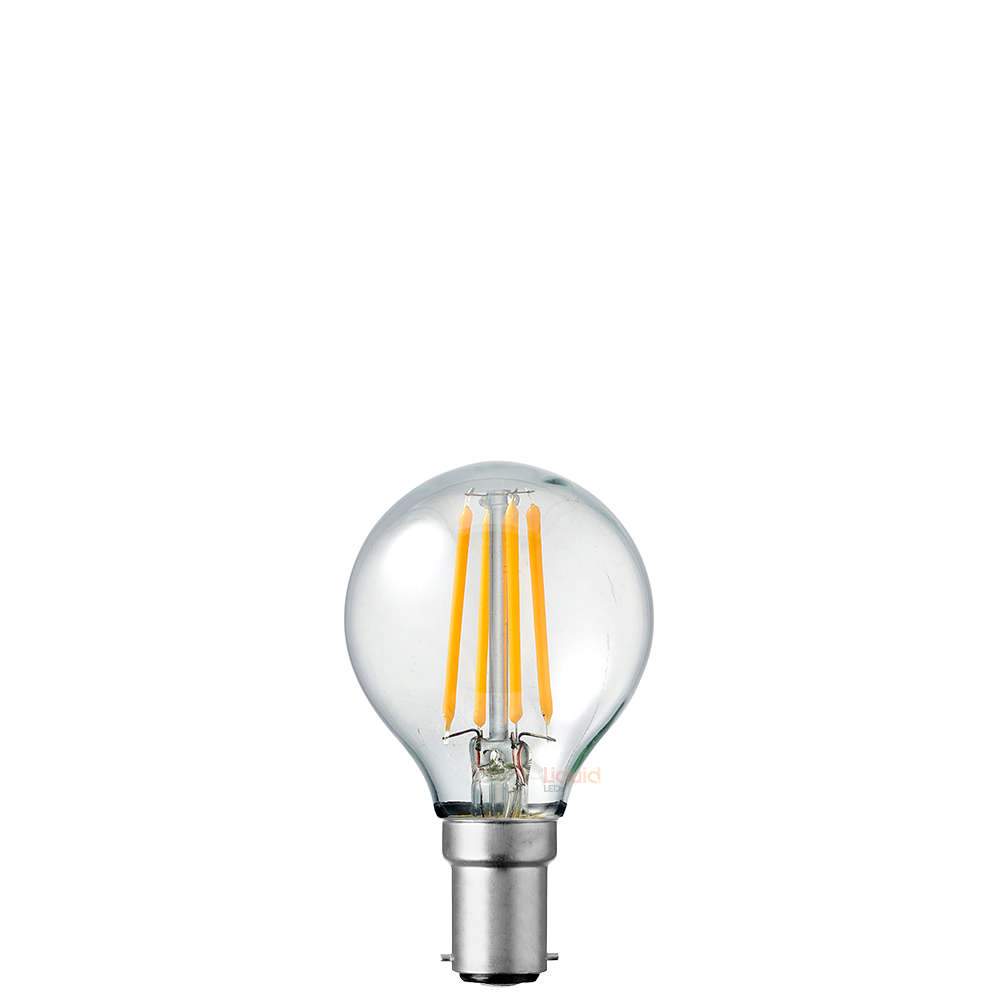 4W Fancy Round LED Bulb B15 Clear in Warm White - LiquidLEDs™ - Fancy Round